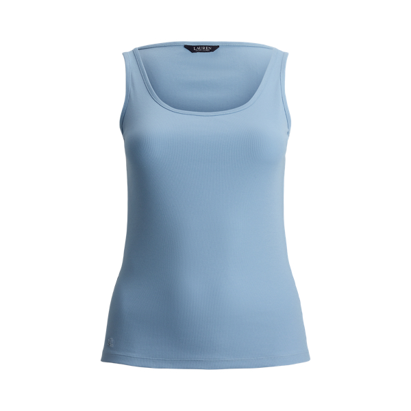 Tanktop aus Stretchbaumwolle Lauren Woman in Blue Note 2