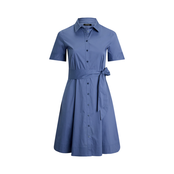 Belted Cotton-Blend Shirtdress