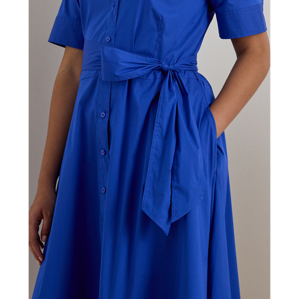 Belted Cotton-Blend Shirtdress