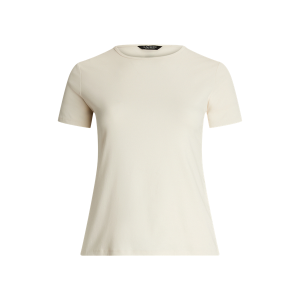 (取寄) ローレン ラルフローレン レディース ストレッチ コットン T-シャツ Lauren Ralph Lauren women Stretch Cotton T-Shirt Mascarpone Cream Stretch Cotton T-shirt for Women | Ralph Lauren® QA