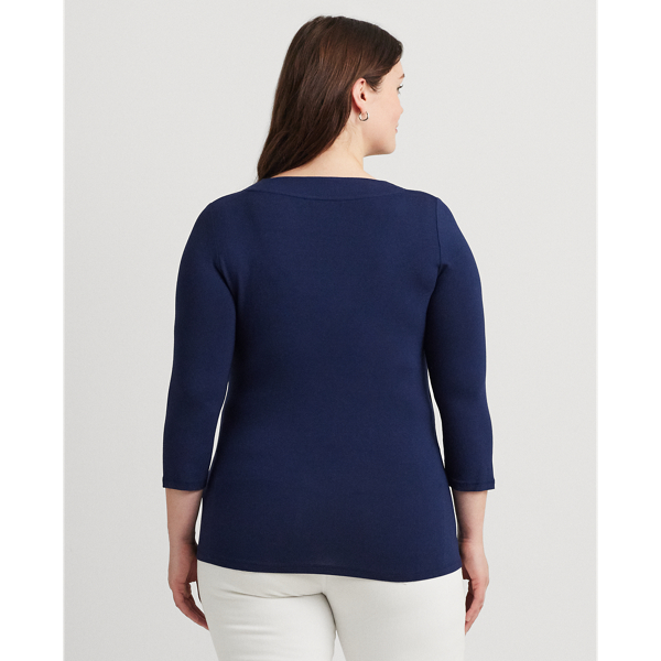 Refined Navy Surplice Jersey Top Lauren Woman 5
