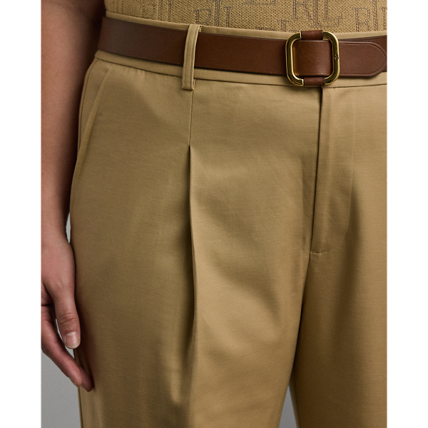 Double-Faced Stretch Cotton Ankle Pant