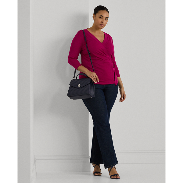 Fuchsia Berry Stretch Jersey Top Lauren Woman 4