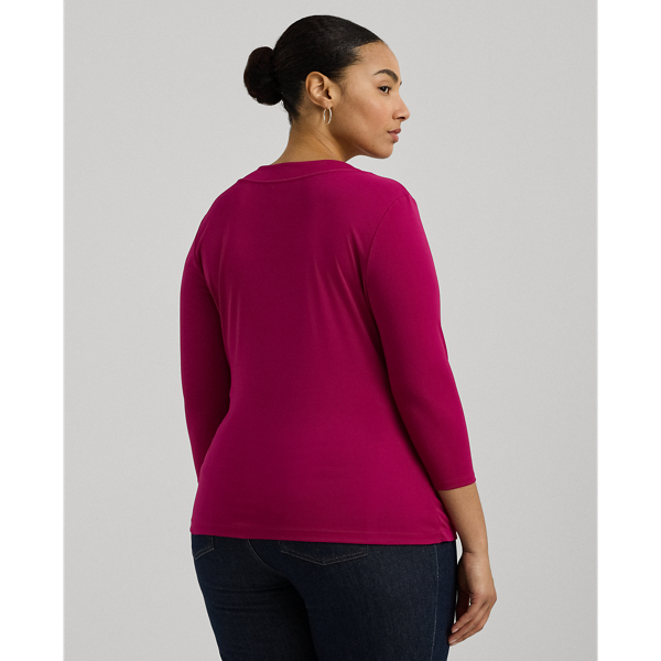 Fuchsia Berry Stretch Jersey Top Lauren Woman 5