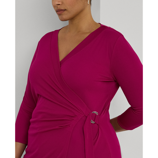 Fuchsia Berry Stretch Jersey Top Lauren Woman 6