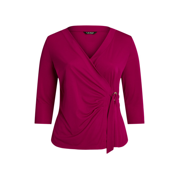 Fuchsia Berry Stretch Jersey Top Lauren Woman 2