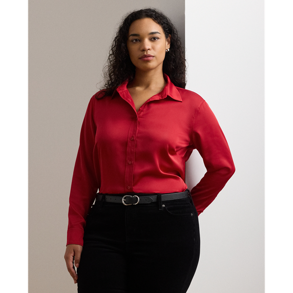 Classic Fit Satin Charmeuse Shirt