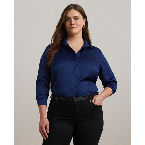 Classic Fit Satin Charmeuse Shirt