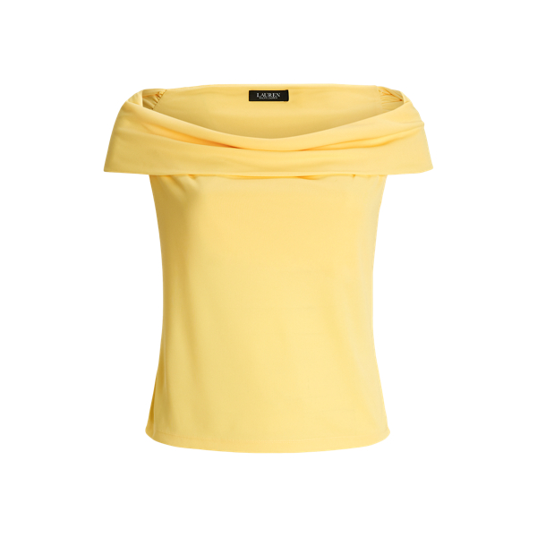 Schulterfreies Stretchjersey-Oberteil Lauren Woman in Primelgelb 2