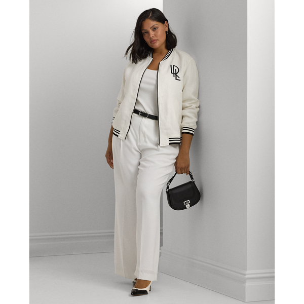 ジャケット RALPH LAUREN Women Outer 211965036001 NEVIS WHITE Linen Bomber Jacket