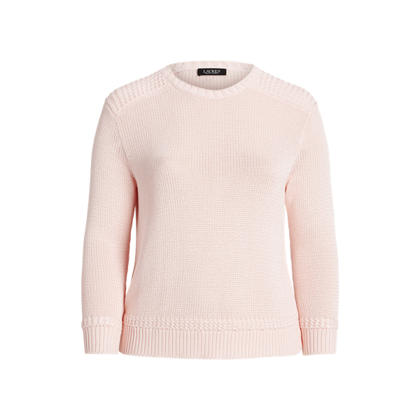 Pull col rond en coton m&eacute;lang&eacute;