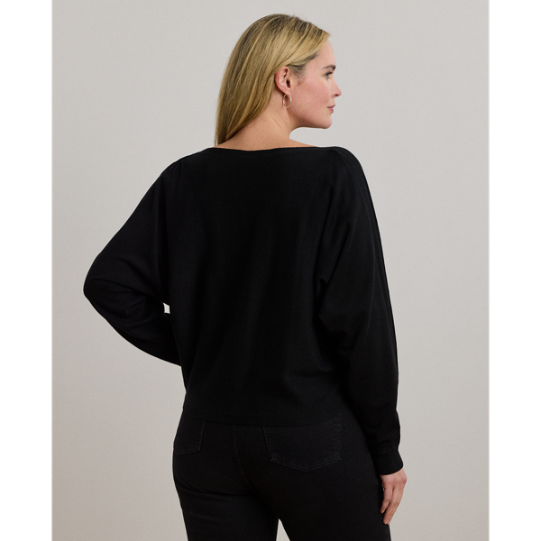 Cotton-Blend Dolman-Sleeve Sweater