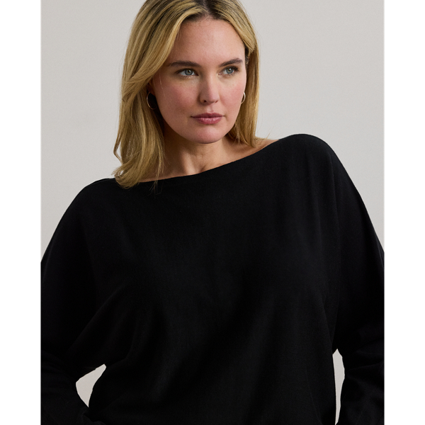 Cotton-Blend Dolman-Sleeve Sweater