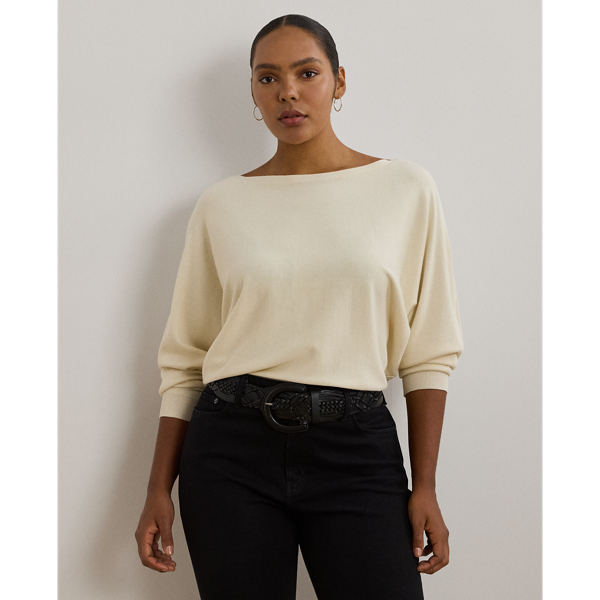 Cotton-Blend Dolman-Sleeve Sweater