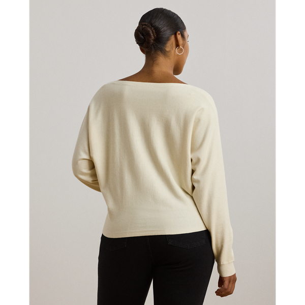 Cotton-Blend Dolman-Sleeve Sweater