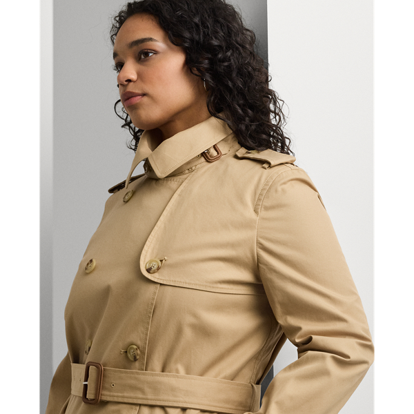 Lauren ralph lauren belted water resistant trench coat best sale