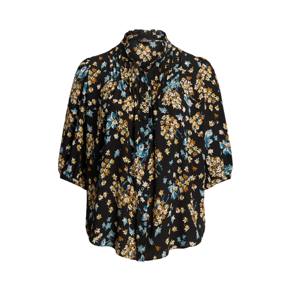 Floral Georgette Blouson-Sleeve Shirt Lauren Woman 1
