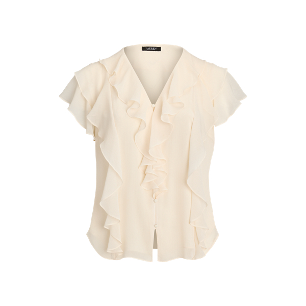 Front ruffle blouse clearance