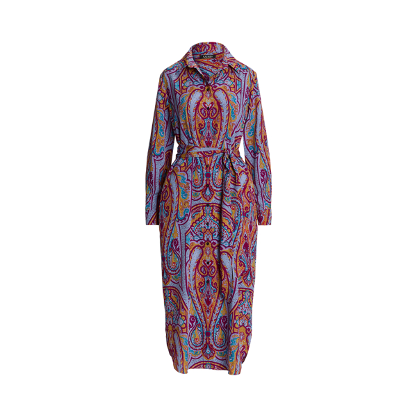 Paisley Belted Crepe Shirtdress for Women Ralph Lauren UK