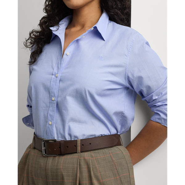 Classic-Fit-Baumwollhemd Lauren Woman in Klassisches Mittelblau 6