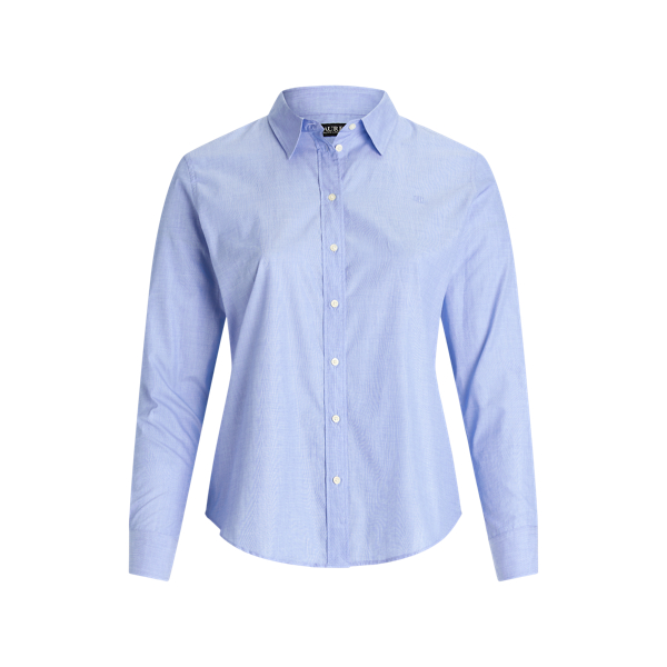 Classic-Fit-Baumwollhemd Lauren Woman in Klassisches Mittelblau 2