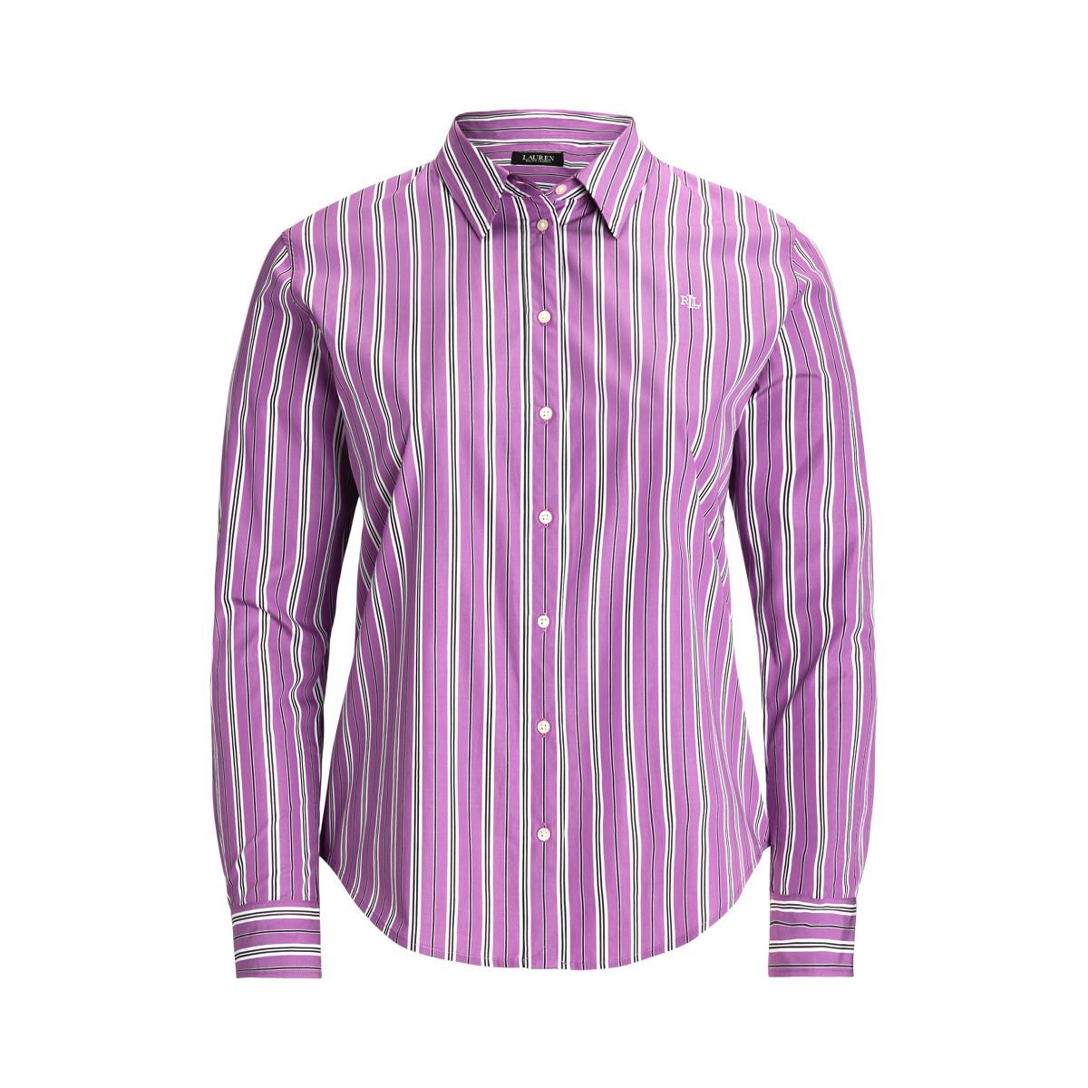 売れ筋商品|||ラルフローレン シャツ レディース トップス Classic Fit Striped Broadcloth Shirt - Button-down blouse - purple/white Classic Fit Striped Broadcloth Shirt