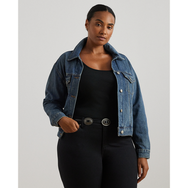 Dusk Indigo Wash Denim Trucker Jacket Lauren Woman 1