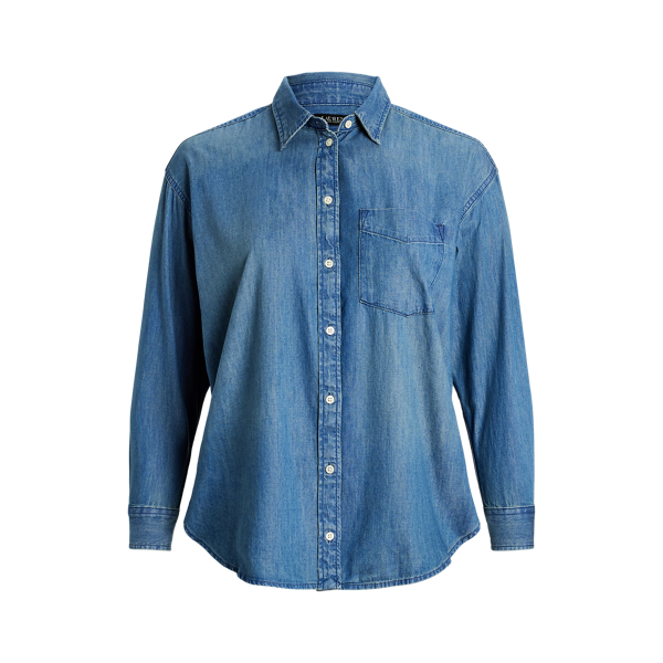 Relaxed fit denim overhemd