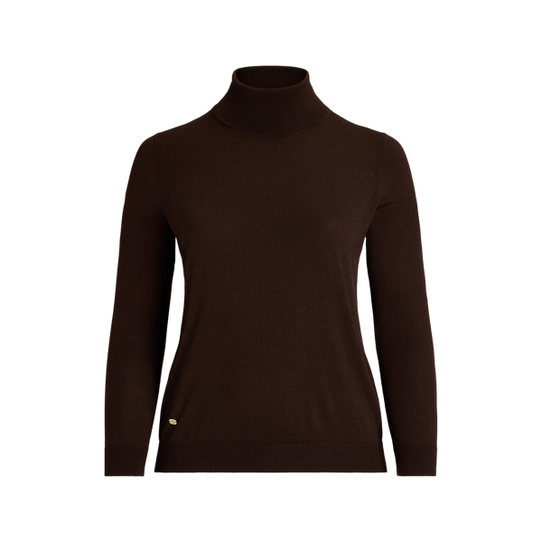 Pull &agrave; col roul&eacute; en soie m&eacute;lang&eacute;e Lauren Woman en 1