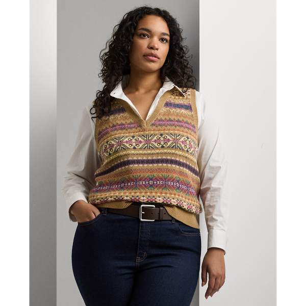 Fair Isle Cotton Linen Jumper Waistcoat