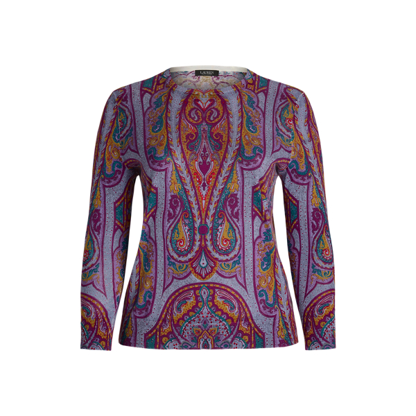 Paisley Cotton-Blend Jumper Lauren Woman 1
