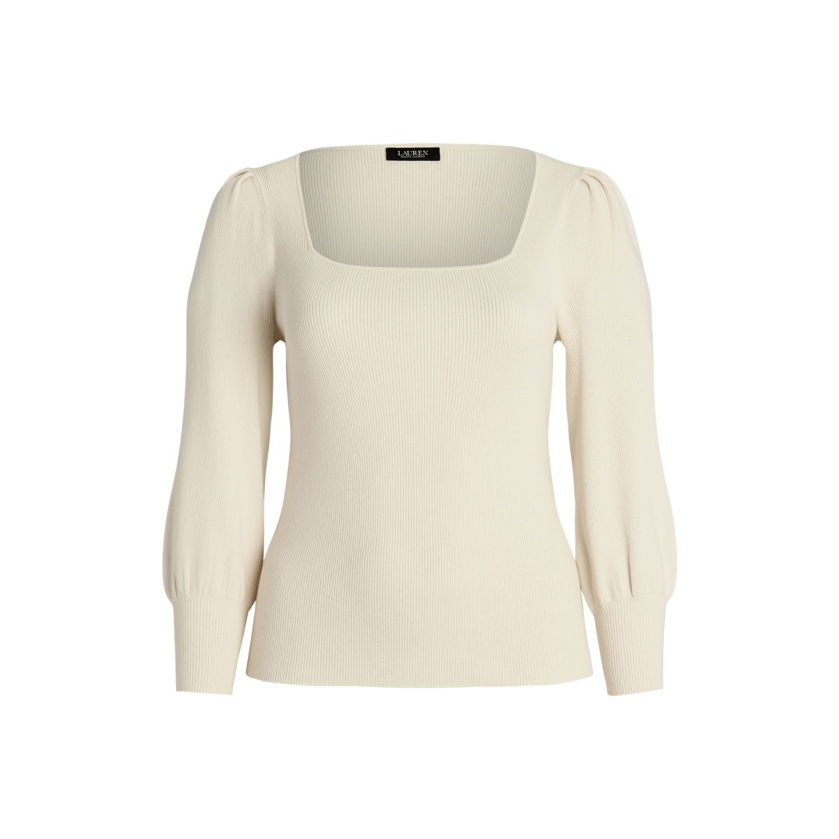 Rib Knit Puff Sleeve Sweater