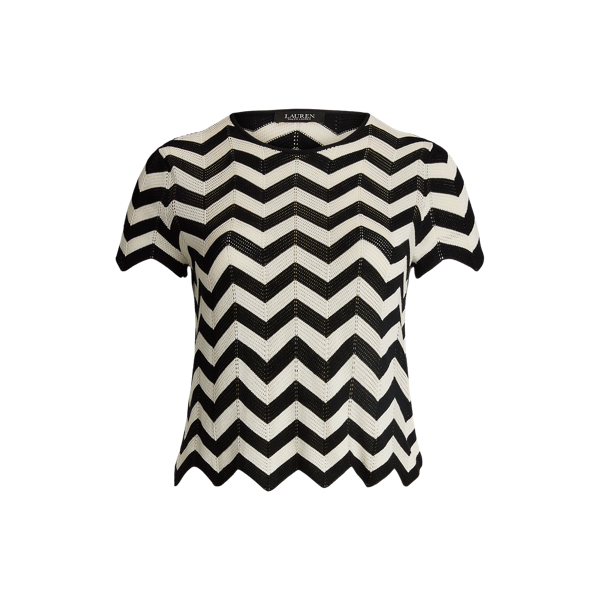 Chevron Short-Sleeve Sweater Lauren Woman 1