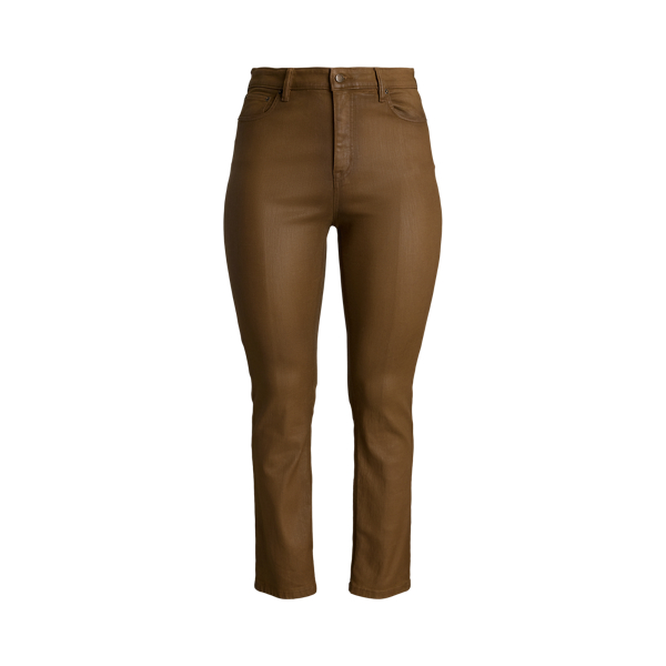 Jeans rectos tobilleros de tiro alto Lauren Woman en 1