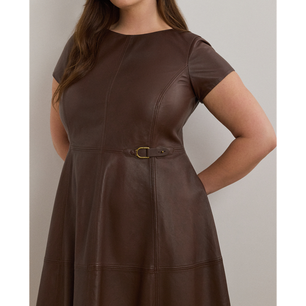 Lambskin Fit and Flare Dress