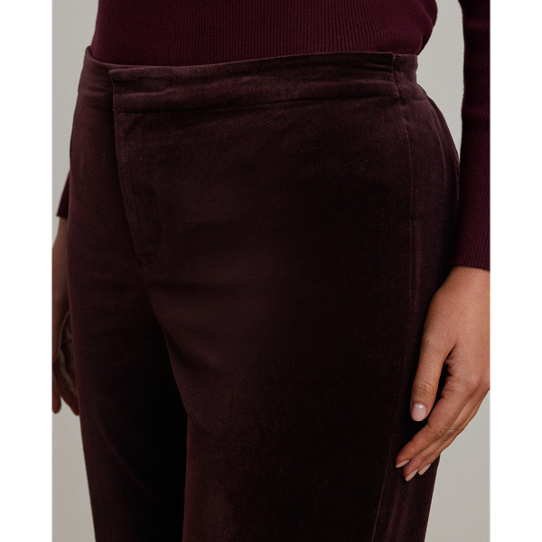 Stretch Velvet Straight Leg Trouser