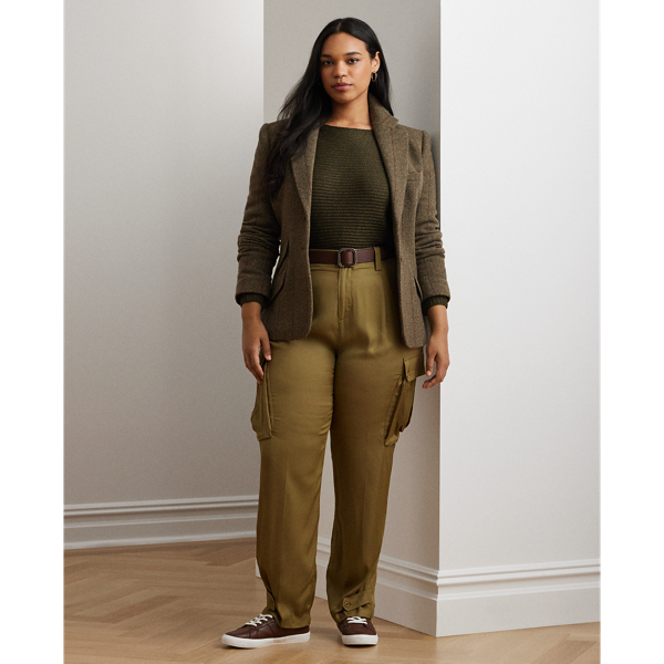 Honey Tan Twill Cargo Ankle Pant Lauren Woman 1