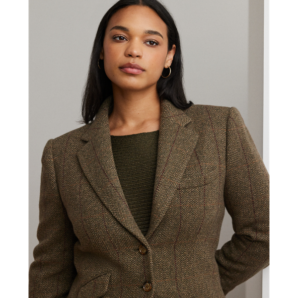 Herringbone tweed coat women's hotsell