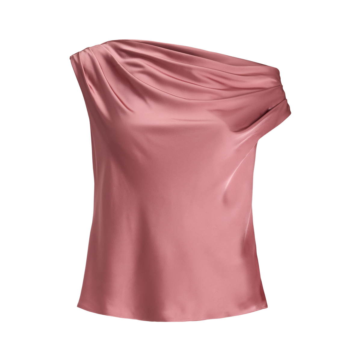 Satin Charmeuse Off-the-Shoulder Blouse