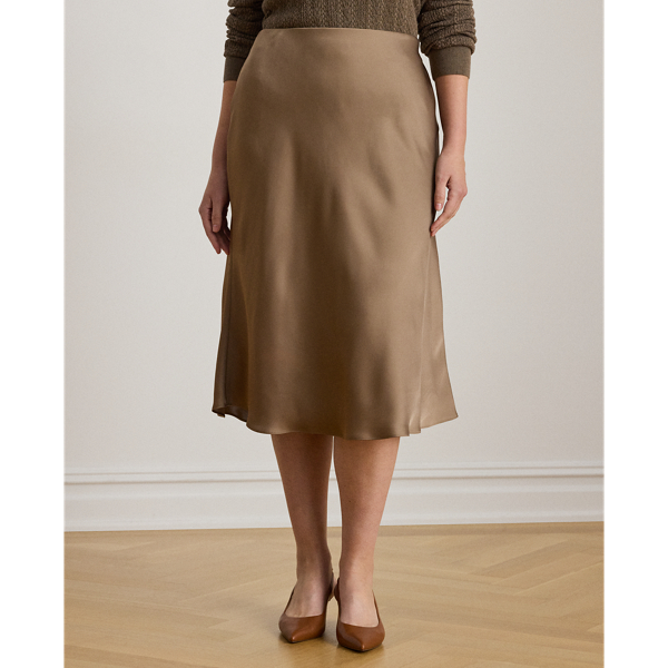 スカート Polo Ralph Lauren Glenn Knee Beige Silk Midi Skirt Women's Lauren Designer Skirts | Ralph Lauren
