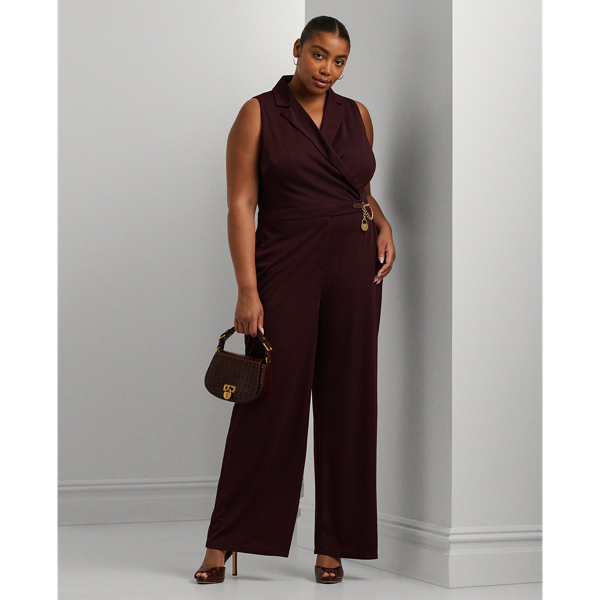 Pinot Noir Chain-Trim Stretch Jersey Jumpsuit Lauren Woman 1