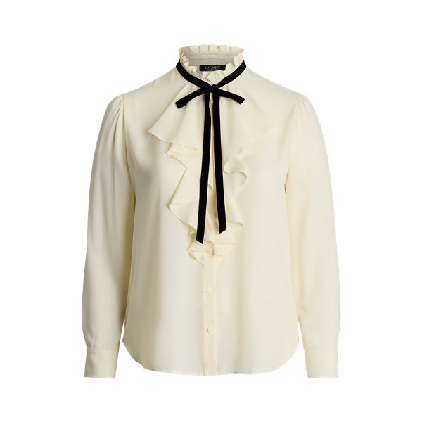Camicetta in georgette con volant Lauren Woman in 1