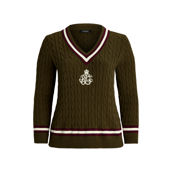 Cable-Knit Cotton Cricket Jumper Lauren Woman 1