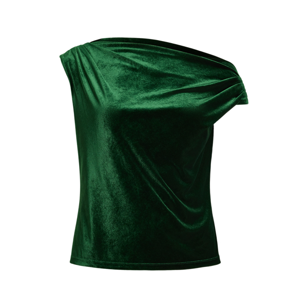 Schulterfreie Bluse aus Stretchsamt Lauren Woman in 1