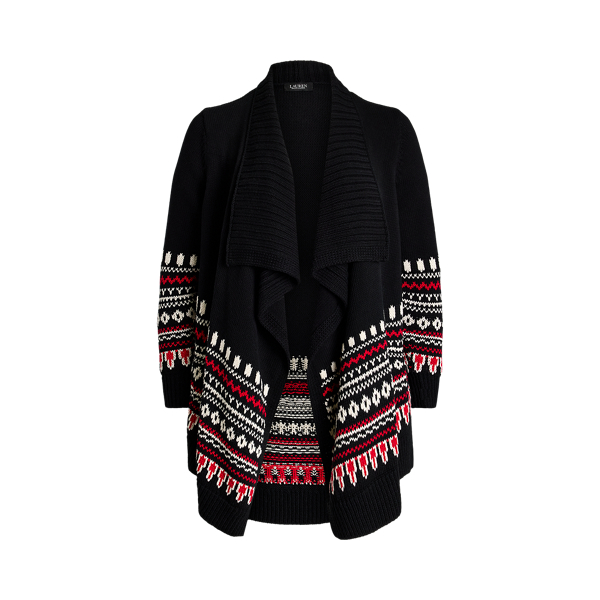 Lauren offers Ralph Lauren Black Label Open Cardigan Fair Isle Sweater Multicolor M