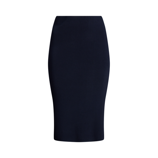 Ralph Lauren Women s Rib Knit Pencil Midi Skirt Size 1x in Lauren Navy