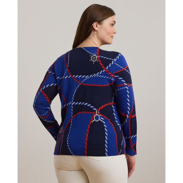 Rope-Print Cotton-Blend Sweater