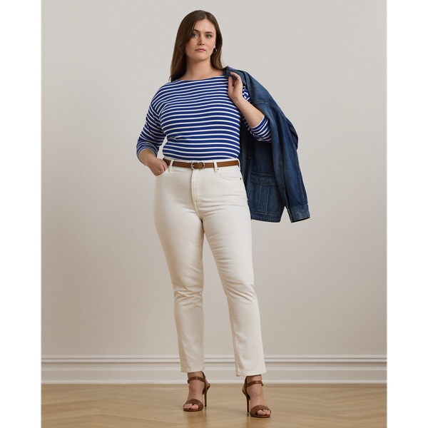 ラルフ・ローレン Lauren Ralph Lauren Striped Cotton Jersey Boatneck Top レディース シャツ ト Striped Cotton Jersey Boatneck Top