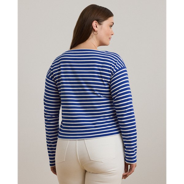 ラルフ・ローレン Lauren Ralph Lauren Striped Cotton Jersey Boatneck Top レディース シャツ ト Striped Cotton Jersey Boatneck Top