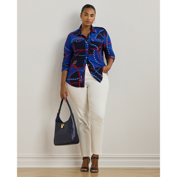 Slim Fit Rope-Print Jersey Shirt